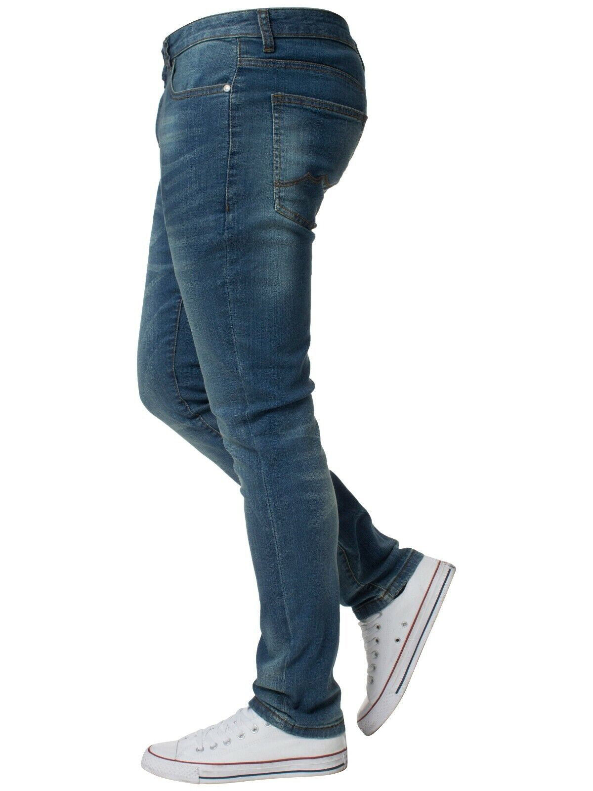 Kruze Mens Jeans Skinny Stretch Slim Fit Flex Denim Trouser Pants UK Waist Sizes