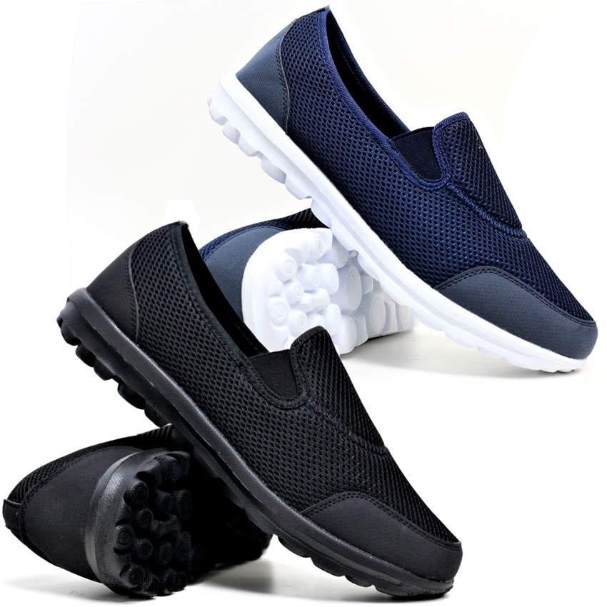 Mens Slip on Get Fit Go Walking Casual Fitness Running Gym Trainers Shoes Size
