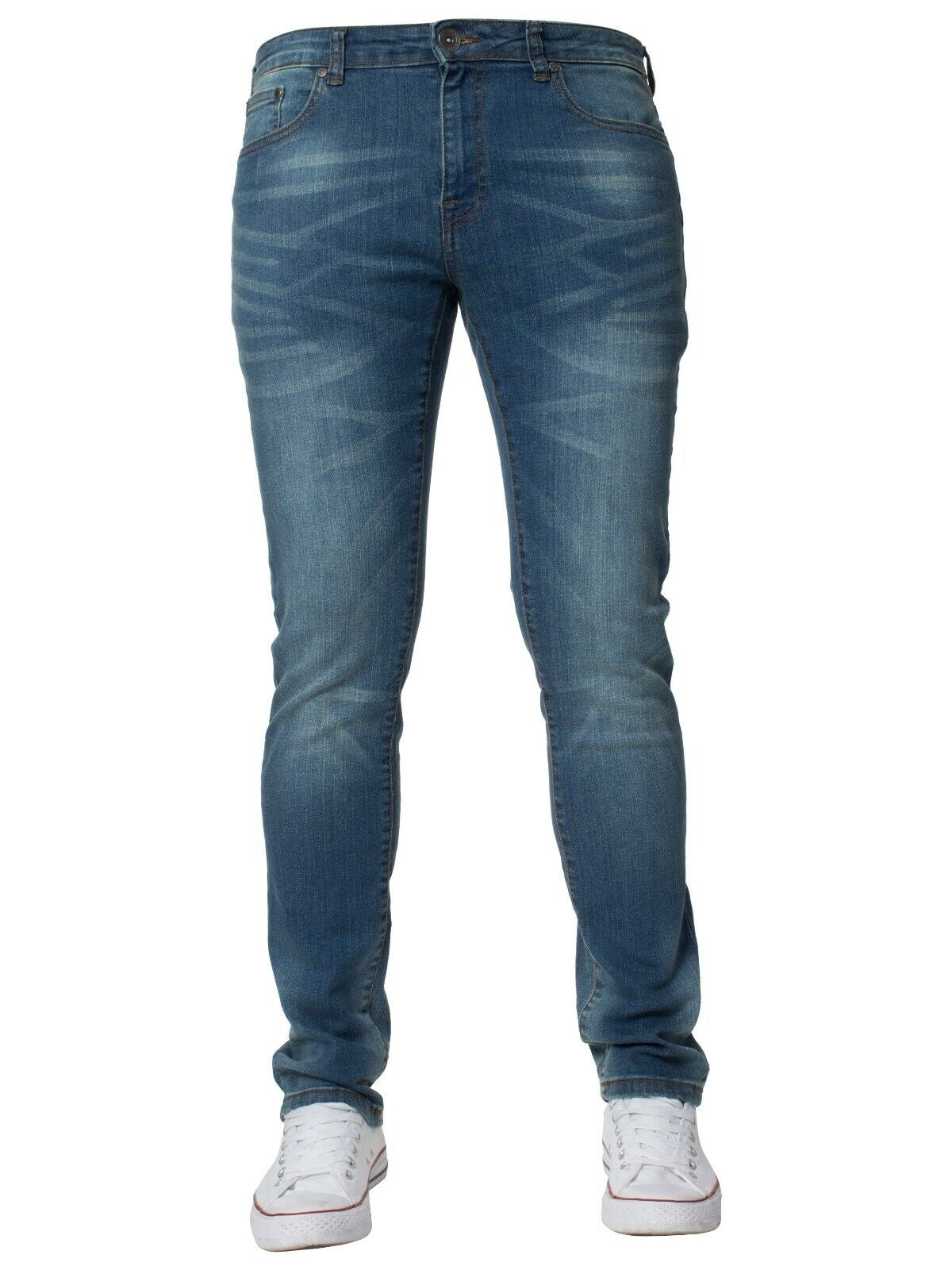 Kruze Mens Jeans Skinny Stretch Slim Fit Flex Denim Trouser Pants UK Waist Sizes