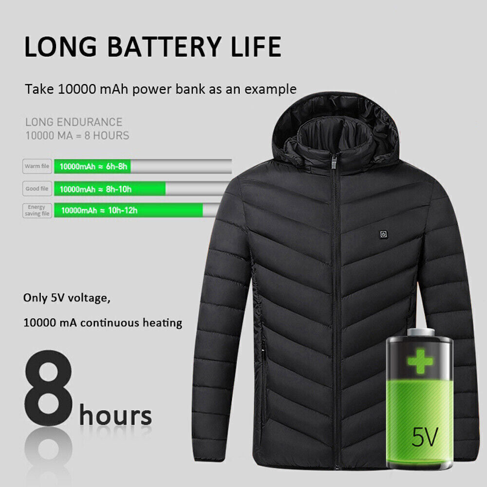 Electric Heated Jacket for Men and Women with USB - Winter Warmth Body Warmer