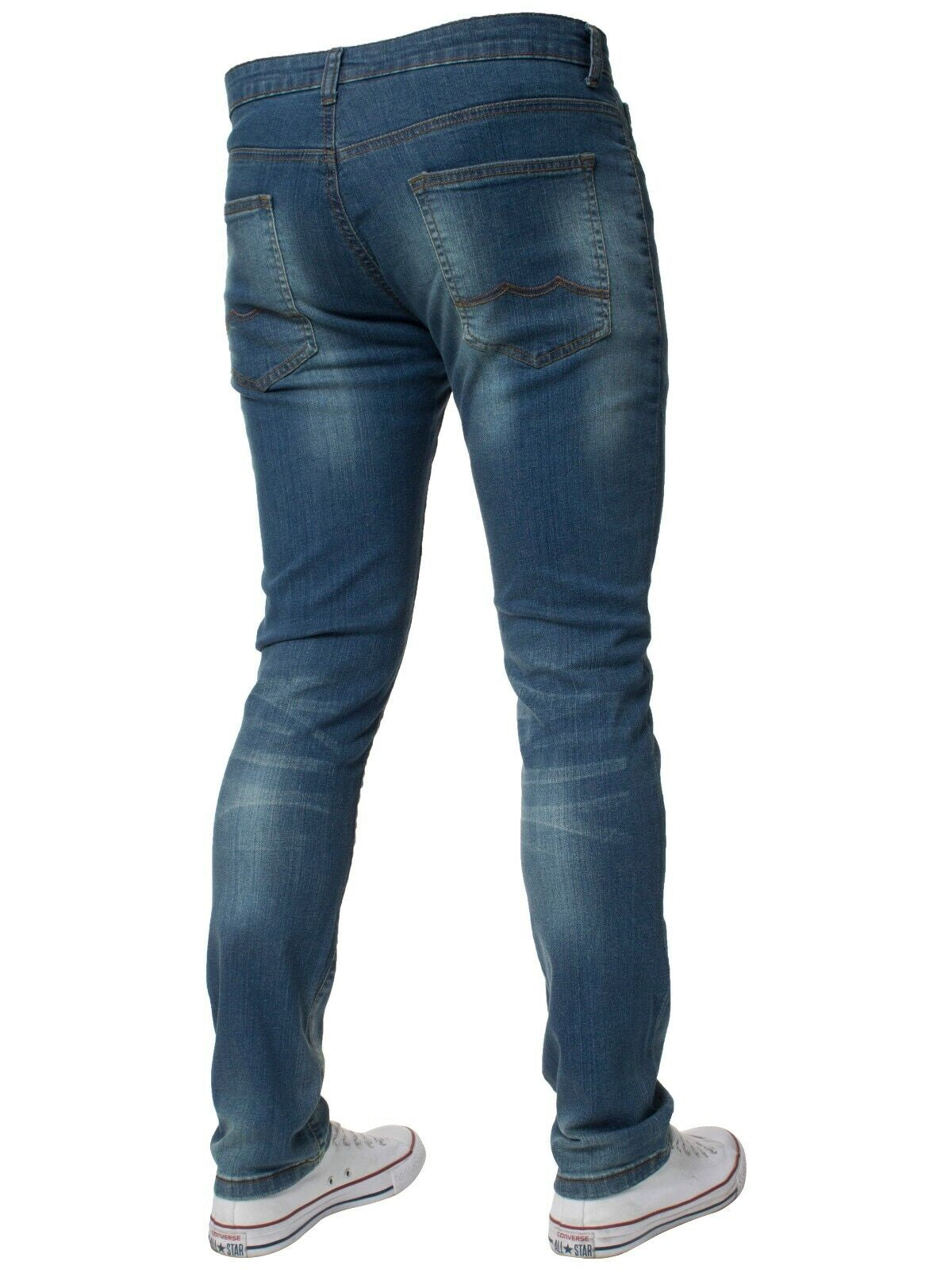 Kruze Mens Jeans Skinny Stretch Slim Fit Flex Denim Trouser Pants UK Waist Sizes