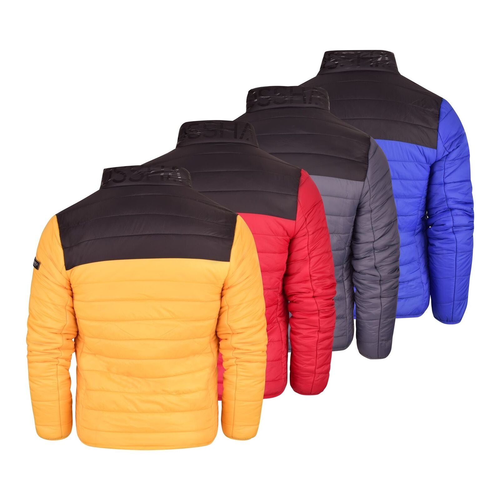 Crosshatch Mens Padded Jacket Staywarm Contrast Coat Lightweight Zip Pocket