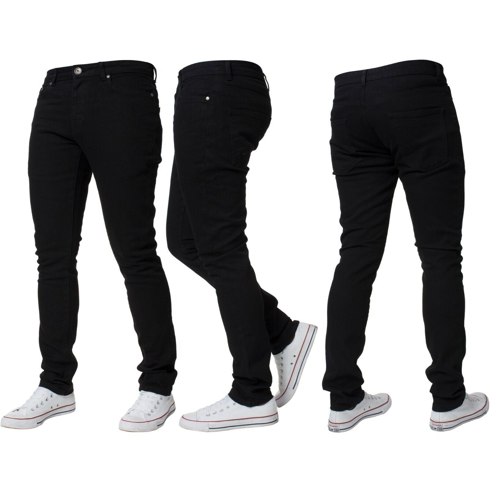 Kruze Mens Jeans Skinny Stretch Slim Fit Flex Denim Trouser Pants UK Waist Sizes