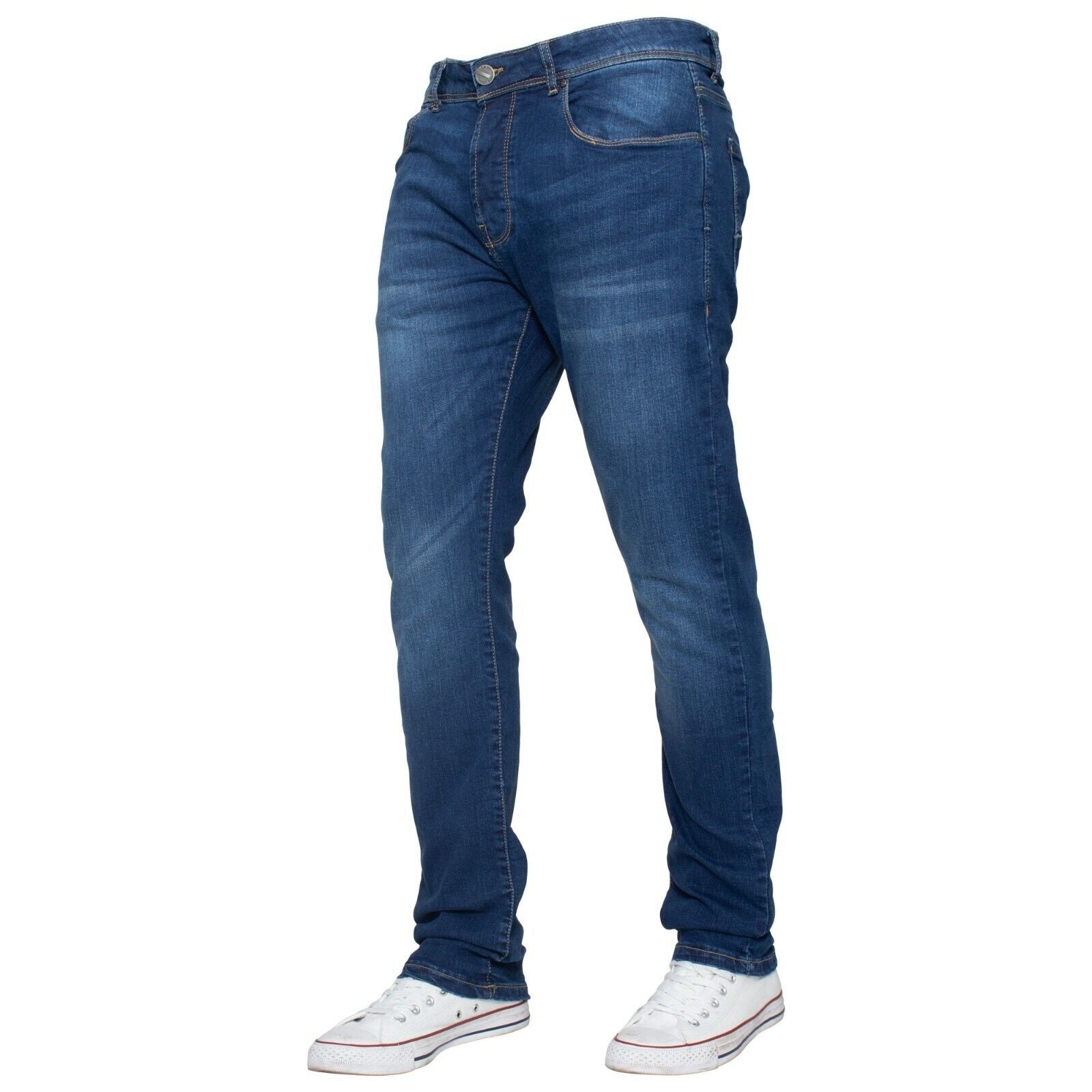 Kruze Mens Jeans Skinny Stretch Slim Fit Flex Denim Trouser Pants UK Waist Sizes