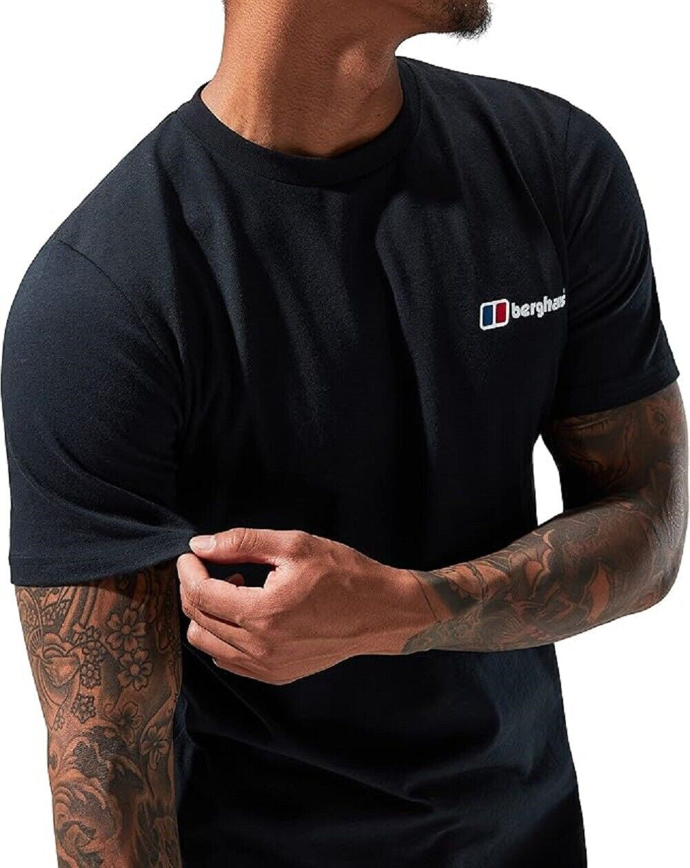 Mens Berghaus T Shirt Organic 100% Cotton Classic Logo Crew Neck Tee