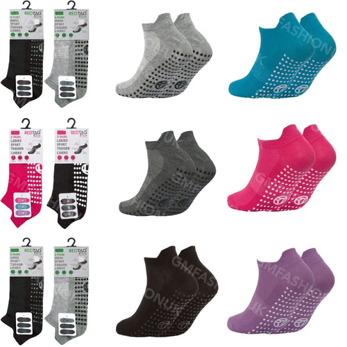 3 Pairs Unisex Sport Gym Yoga Non Slip Gripper Sole Trainer Liner Socks