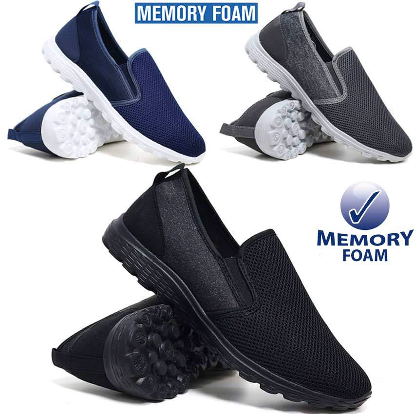 Mens Slip on Memory Foam Casual Fitness Go Walking Running Gym Trainers Shoes